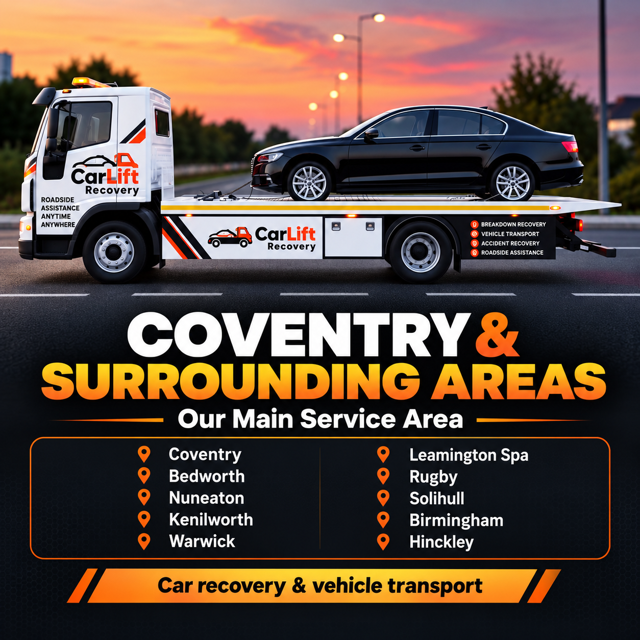 CarLift Recovery vehicle transporting a car